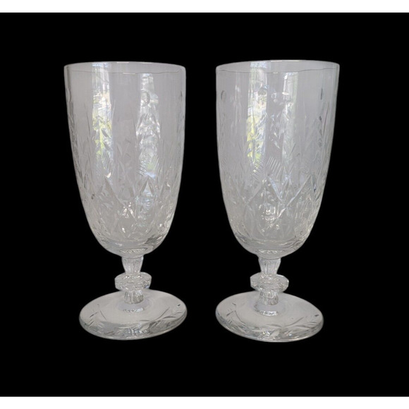 Vintage Rock Sharpe Set of 2 Iced Tea Denbeigh Floral Glasses 6.75" Daisy - Picture 1 of 7